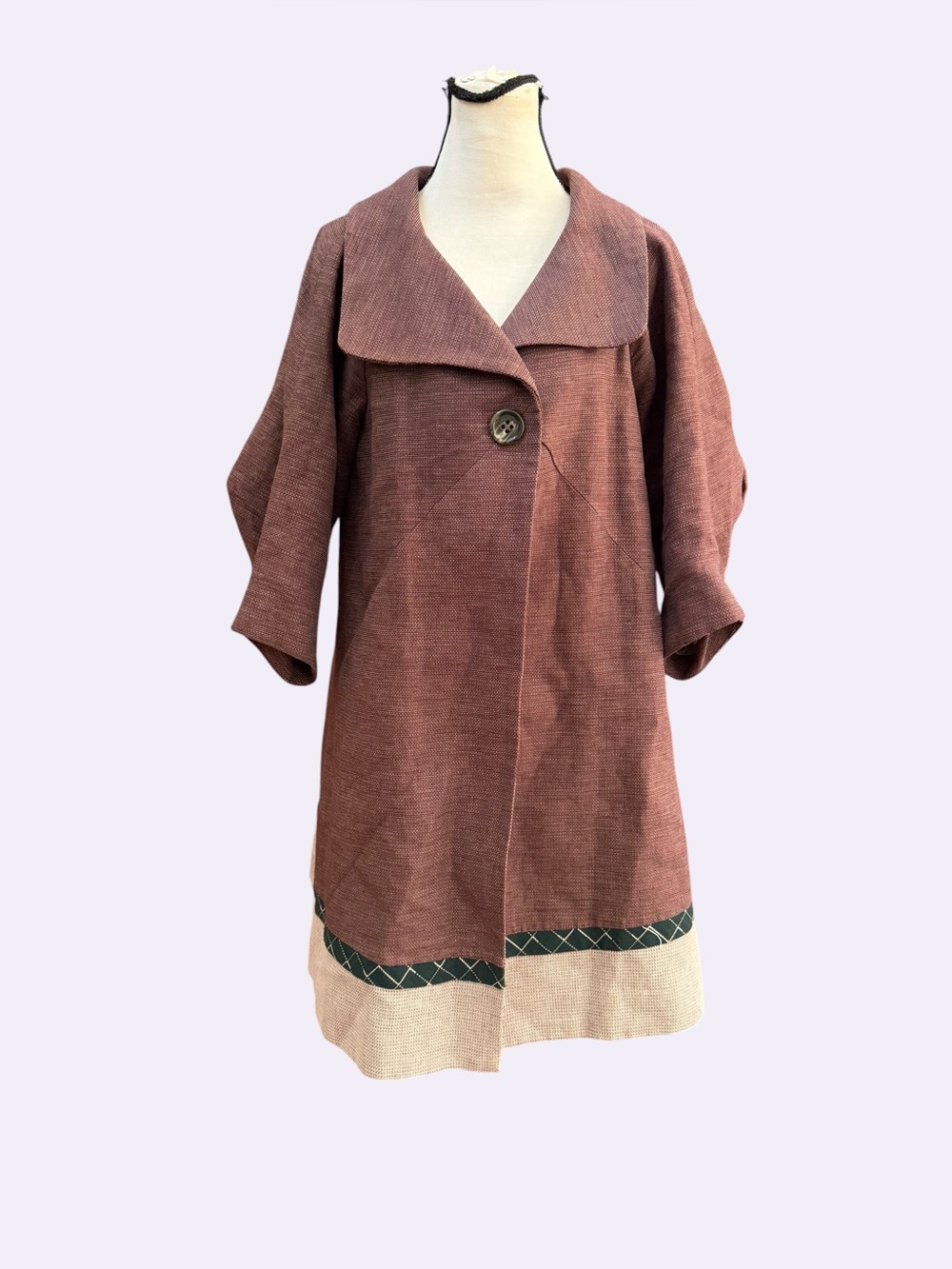 BCBGMazaria reddish brown 3/4 sleeve swing jacket
